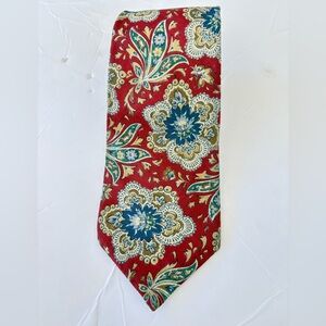 Faconnable 100% Silk Neck Tie Floral Hand Made in France